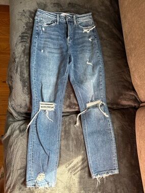 Flying Monkey Distressed Light Blue Skinny Jeans